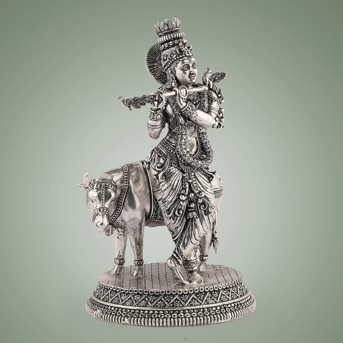 Silver Krishna Idol